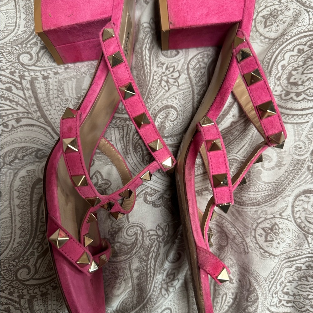 Valentino Garavani Fuchsia Studded Sandals